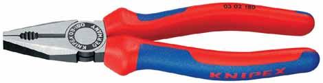 Combination Pliers with gripping zones for at and round material, suitable for versatile use with cutting edges for soft and hard