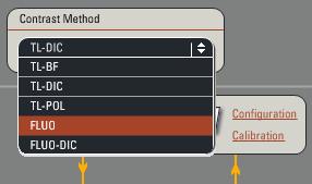 5. Select a contrast method (TL-BF : transmission