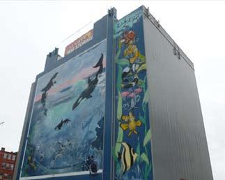 We also looked at the work of the artist Wyland, who paints large scale images of whales and sea animals.