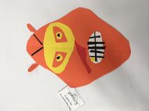 For our lesson, we are creating a collaged mask that shows an expression.