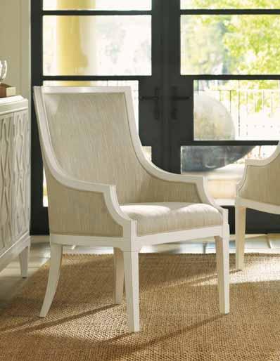 The Gibbs Hill host chair offers a stylish opportunity to add color and pattern to your room.