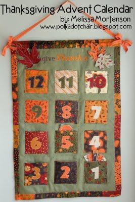 Original Recipe Thanksgiving Advent Calendar by Melissa Mortenson Some friends and I have had the idea to make a Thanksgiving Advent Calendar for a few years.