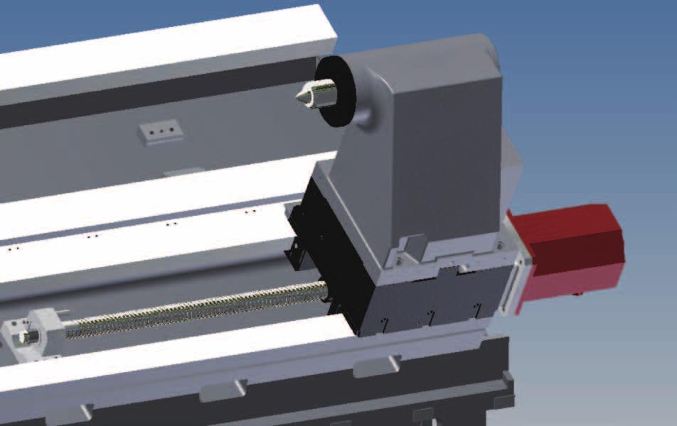 Built-in Sub-Spindle Motor - The sub-spindle with full C-axis capability allows milling, drilling and tapping on the back side of parts, and a powerful 7.