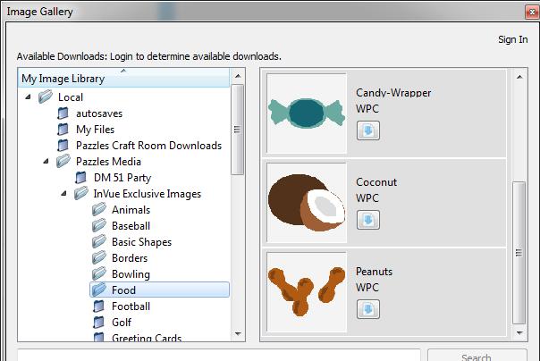 To place the selected image into your document click on the import icon beside your selected image.