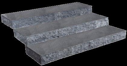 STEP RISERS & COPING We offer complementary step units, fullnose coping and riven coping for many of our stock natural stone products.