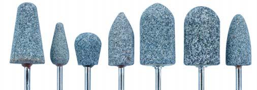 2 Abrasives, Blue Mounted Points Blue mounted points ideal for trimming and finishing dentures, temporaries and restorative materials. 00200 No. 52 Point 00210 No. 53 Point 00220 No.
