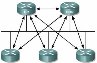 Giao thức định tuyến OSPF u Cần có một router thứ hai được bầu ra để làm router đại diện dự phòng (BDR Backup Designated Router), router này sẽ đảm trách vai trò của DR nếu DR bị sự cố.