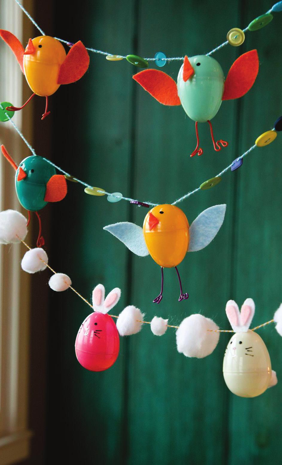 strings of spring Making these winsome garlands is an engaging hands-on project for the whole family.