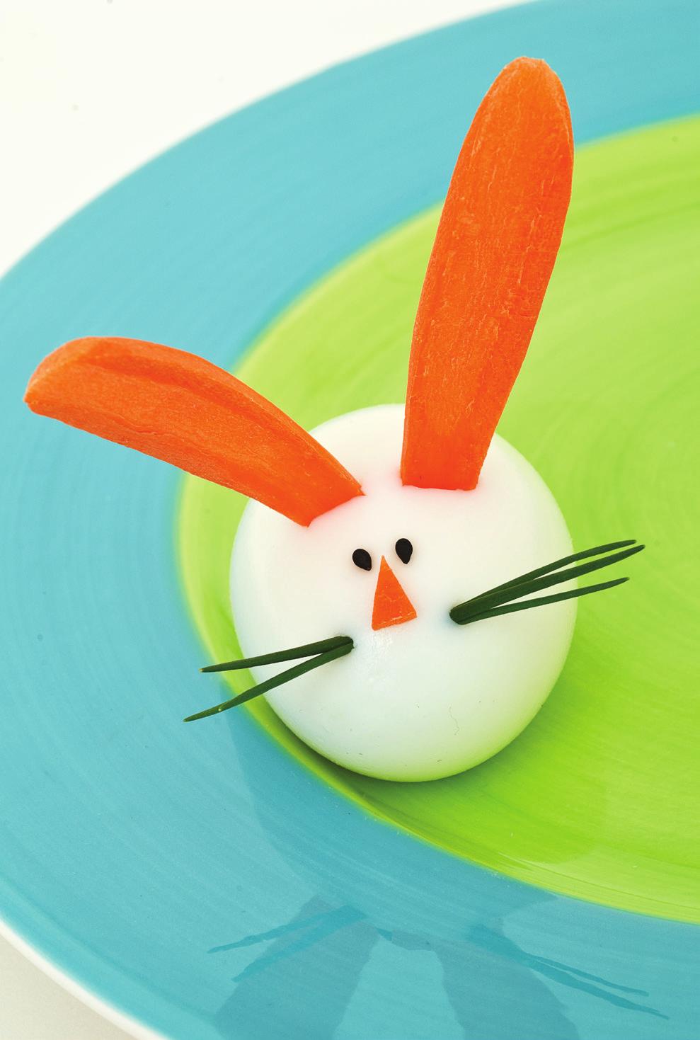 hard-boiled bunnies and chicks After dyeing and decorating your Easter eggs, turn them into sweet-faced critters.