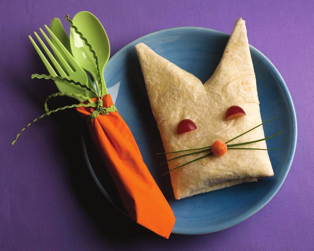 bunny burritos Planning an Easter brunch? Make this crowd-pleasing dish before the guests arrive and serve it with fun and functional utensil wrap-ups.