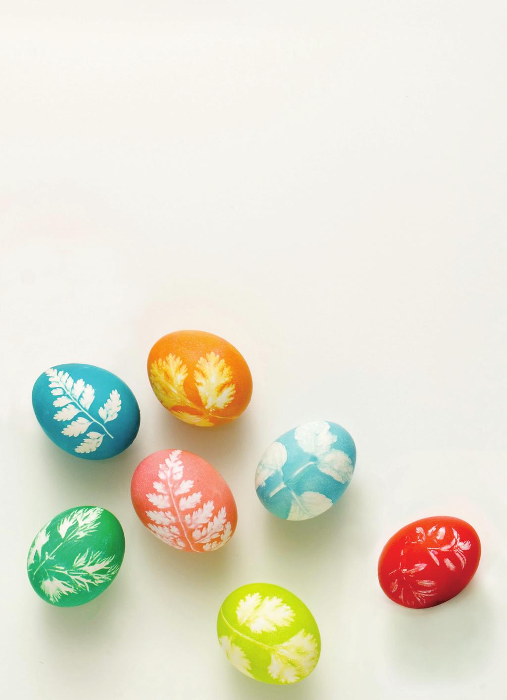 make leaf print eggs Instead of opting for the classic egg-dyeing technique this Easter, turn over a
