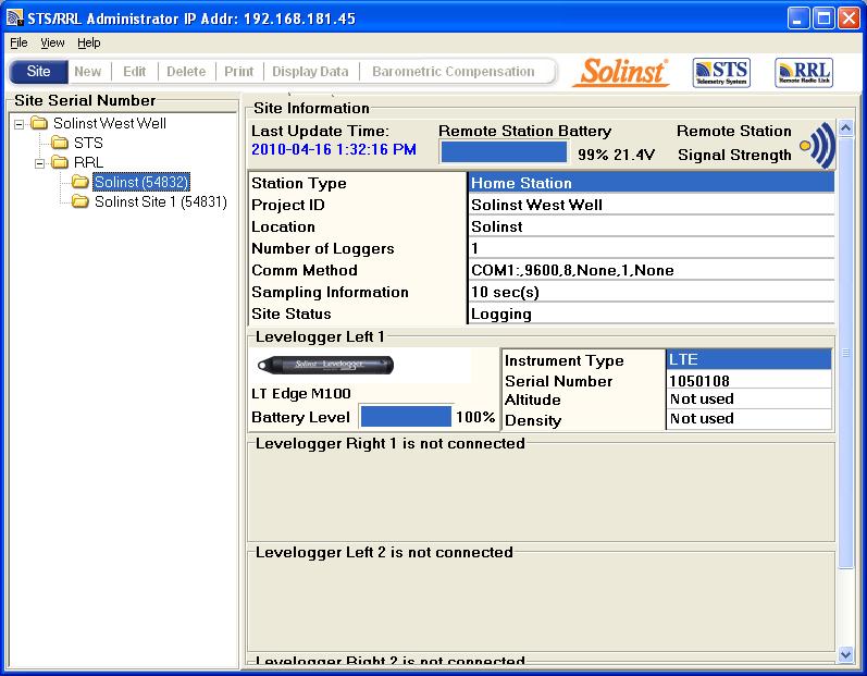 When setting up your RRL Gold Network, it is recommended you print each Station Information Screen for your records.