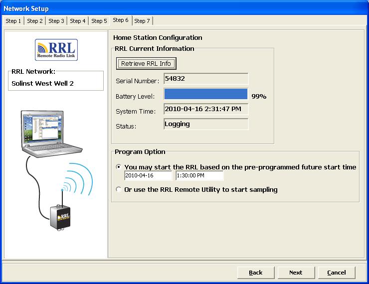 Step 6: Confirm Station Settings In this step, select Retrieve RRL Info.