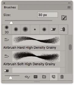 color as new presets. To do this, go to the Brushes panel and click on the Create New Brush button at the bottom (see Figure 13).