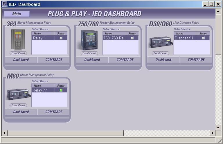 USING ENERVISTA VIEWPOINT WITH THE 369 RELAY CHAPTER 4: USER INTERFACES FIGURE 4 8: Plug and Play Dashboard Click the Dashboard button below the 369 Relay icon