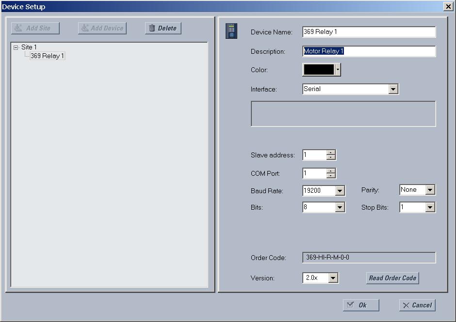 CHAPTER 4: USER INTERFACES CONNECTING ENERVISTA 369 SETUP TO THE RELAY Click the Add Device button to define the new device.