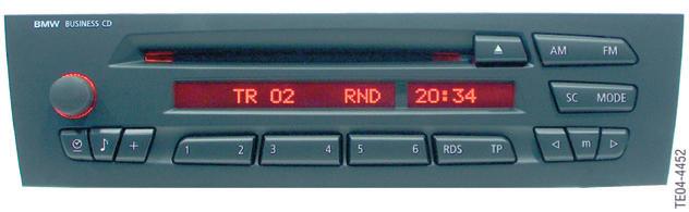 7 Configuration with no navigation system E90 vehicles that are not equipped with a navigation system can have one of the following radio variants: Radio Professional () Radio Business CD (RAD1).