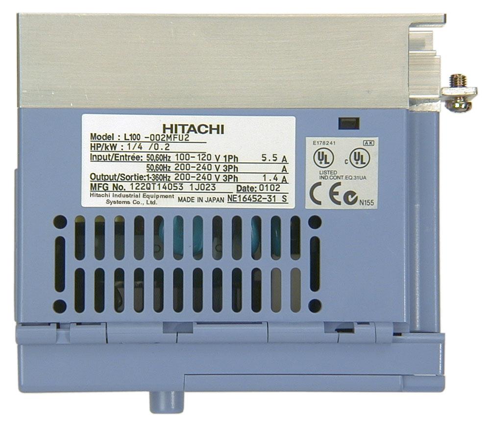 Regulatory agency approvals Specifications label Inverter model number Motor capacity for this model Power Input Rating: frequency, voltage, phase, current Output Rating: Frequency, voltage, current