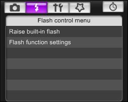 5 Click [Flash function settings]. Flash Control Menu 6 Specify settings.
