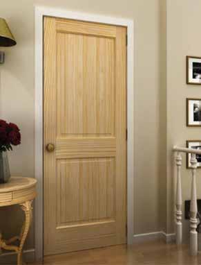 2 Panel Square Top Doors Raised Panel Vertical Grain Pine Square Top Raw *Also available with V-Groove option.