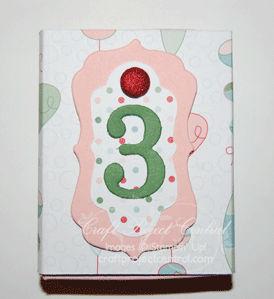 Instructions: Punch the polka-dot Candy Cane Specialty DSP using the Decorative Label punch. Punch the Blushing Bride card stock scrap using the 1-1/4 Circle punch.