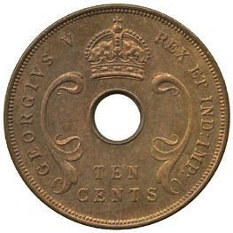 3596 3597 3596 Bronze Specimen 10-Cents, 1925 (KM 19). Uncirculated Specimen, pleasantly toned. 200-300 ex South Africa Mint archives 3597 Bronze Specimen 10-Cents, 1927 (KM 19).