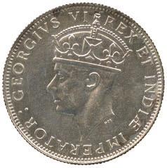 200-300 3650 Silver Specimen Shilling, 1945SA (KM 28.4).