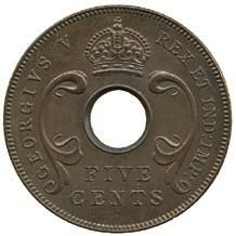 100-150 ex the South Africa Mint archives 3570 3571 3570 Bronze Proof 5-Cents, 1934 (KM 18). Choice uncirculated, moderately toned.