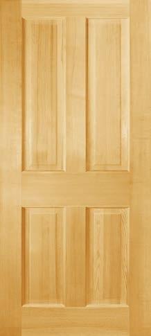 White Pine White Pine is a very well machined and manufactured door. The wood has a fine grain and light color. It can be stained but with potential for color variation.