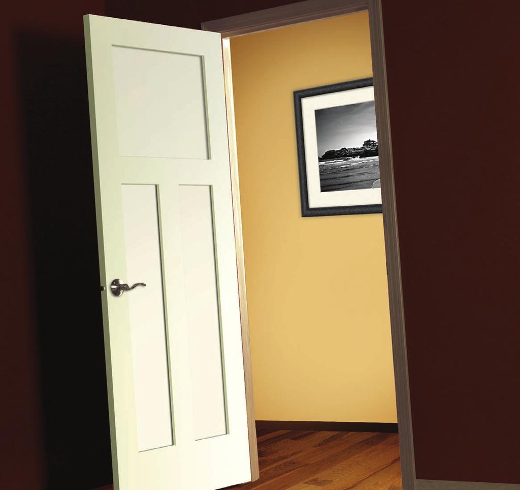 PRIMED INTERIOR DOORS PR8760 Reeb Specialty Products Primed Primed wood stile and rail doors feature a hardboard face and a flat MDF panel