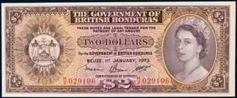 4003* British Honduras, two dollars, 1.1.73, 4/2 029106 (P.29c). Uncirculated. 4004 British West Africa, West African Currency Board, ten shillings, 9th May 1941, F/4 360939 (P.7b).