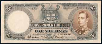 Extremely fine or better and rare in this condition. 4027 Fiji, George VI, five pounds, B/1 92,961 1st August 1949 (P.