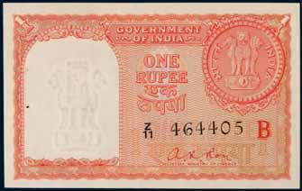 Paper watermarked with original portrait of George VI and wording Ten Rupees / Reserve Bank of India Ten Rupees. Good extremely fine.