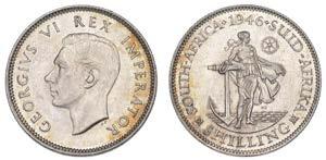 joint-second finest known 2166 Shilling, 1946 (Hern S221; KM. 28).
