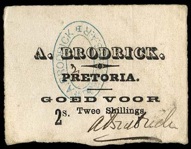 Extremely fine 150-200 2304 Pretoria, Good Fors, Two Shillings, A.
