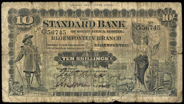 Good very fine 200-250 2305 The Standard Bank of South Africa Ltd, Ten Shillings, [