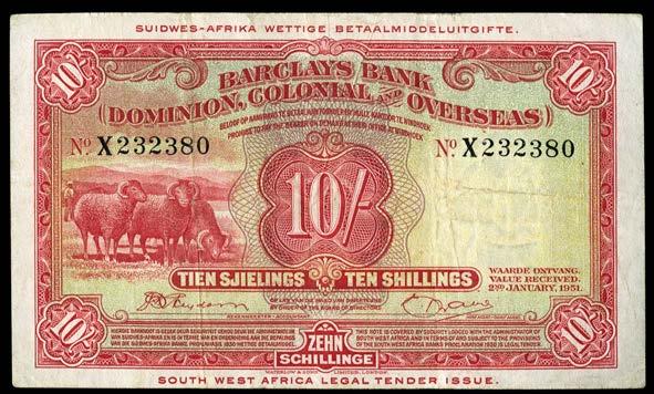 PAPER MONEY OF SOUTHERN AFRICA South West Africa 2318 Barclays Bank