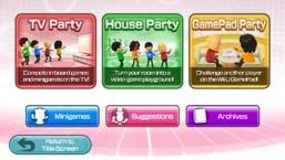 7 Main Menu Here you can choose the game genre and other modes. TV Party One to four players participate in games while looking at the TV screen.