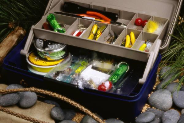 Definition of Tackle Box: Tackle: Equipment used in a sport or occupation, especially in fishing gear. Box: to confine or as in a box usually rectangular shaped.