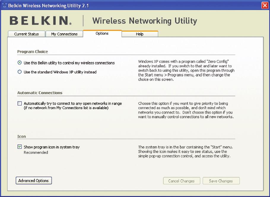 Použitie nástroja Belkin Wireless Networking Utility 3. Kliknutím na Save (Uložiť) nastavenia uložte.