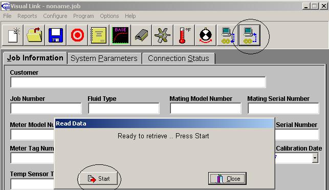 Step# 4 - Transfer the data from the Linear Link to the Visual Link software by clicking the read EPROM button (circled below).