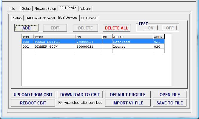 6.2. OMNIBUS Device Setup Bus Devices Methd 2 The Bus Device address crss reference list can als be manually defined.