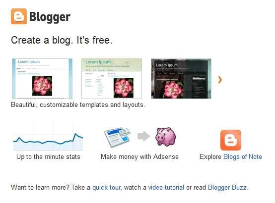 Now you have to create your blog. Go to this link for Blogger: http://www.blogger.