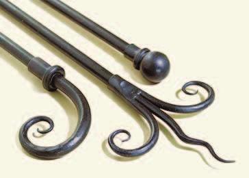 Forge Iron Collection A unique collection of curtain poles and finials, hand made from wrought iron.