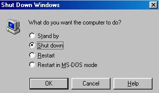 b. Oprirea calculatorului Ieşirea din sesiunea de lucru curentă în Windows se poate face în mai multe moduri.