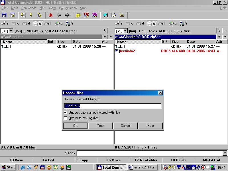 Figura 8.2.1.6-2 apăsând tasta F5 pentru copiere iar apoi Ok. 8.2.2 Mediul de lucru Windows XP Professional Sistemul de operare Windows XP Professional se deschide cu un ecran specific, ecran care se numeşte desktop.
