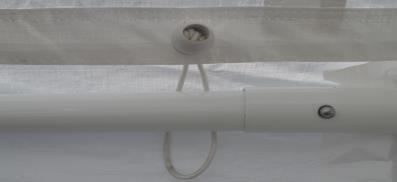 Attach roof support bars: COVER: h. Starting at one end, attach one side of the 4 pipe to the predrilled hole in the pipe.