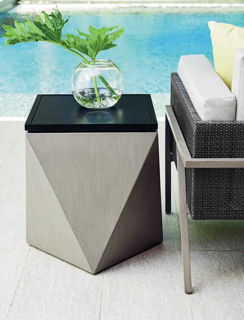 The 54" x 30" cocktail table is the larger version of the design shown on page 23, and ideal for sofa or small sectional
