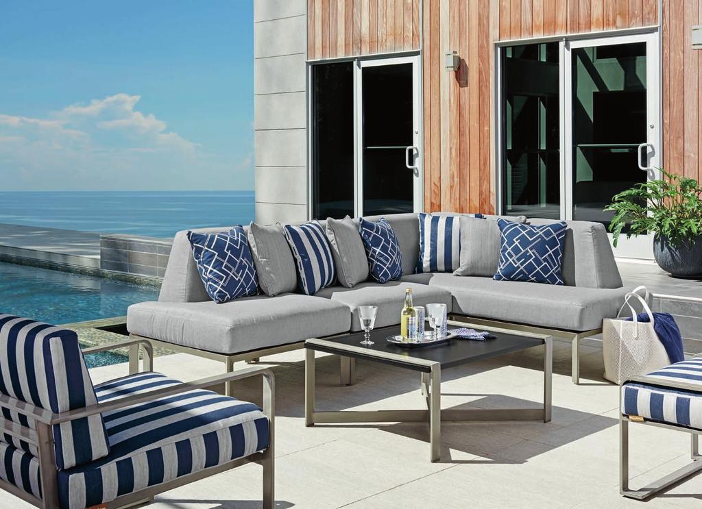 The L sectional configuration offers a smaller arrangement without sacrificing eye-catching details like the floating back cushion and contemporary angled legs on the base. The smaller 37.
