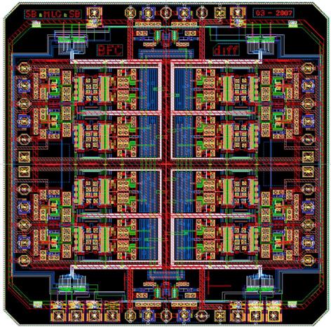 Fig. 7: The EMBRACE RF-beamforming chip developed by OPAR. Chip photograph courtesy of P Picard. IV.